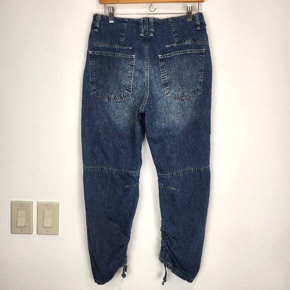 Free People We The Free Oasis Crop Jeans 28 Blue Denim Utility 89652655 - Picture 2 of 8